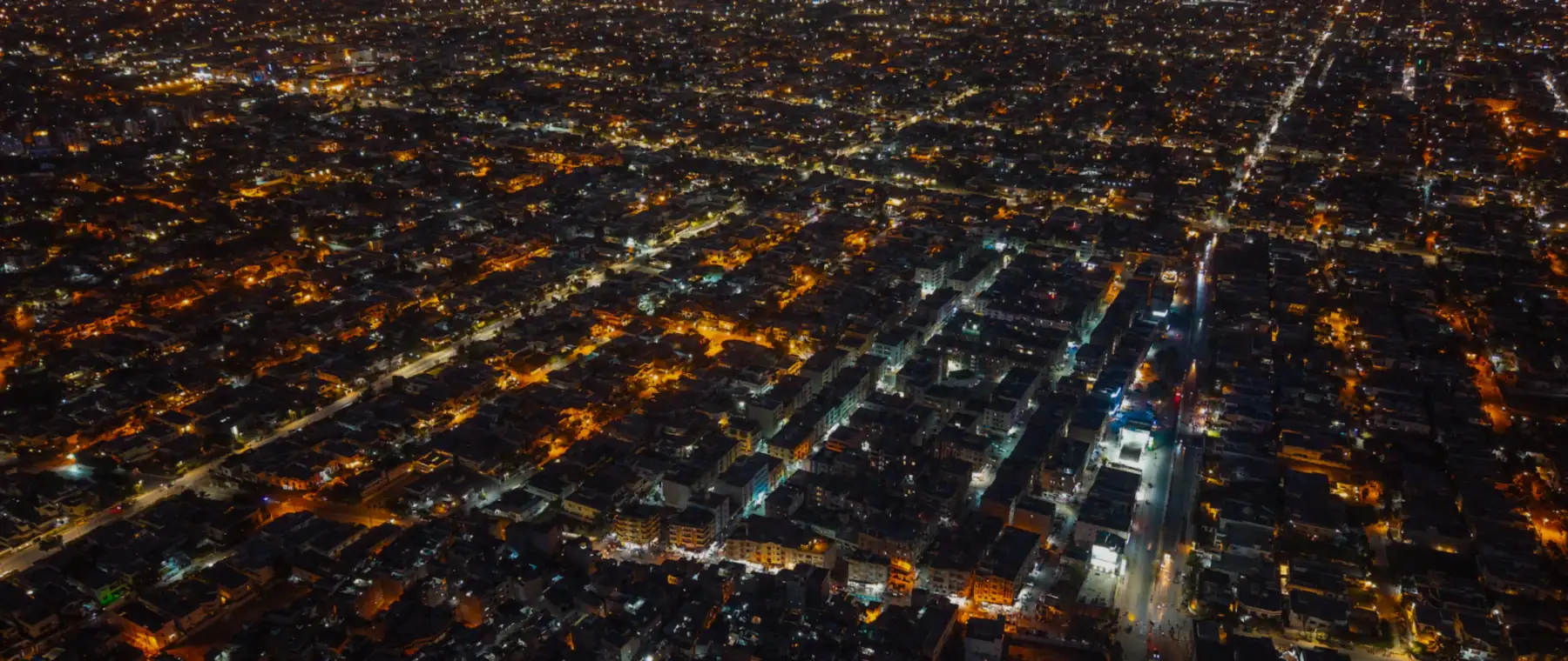 Karachi at night, seen from the air